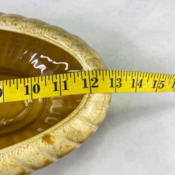 Vintage Jenkins Ceramics Yellow Drip Oval Pottery Planter Bowl - Picture 7 of 9